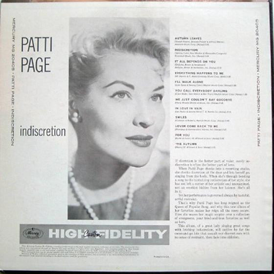 Page, Patti - Indiscretion (VG) (Vinyl LP)