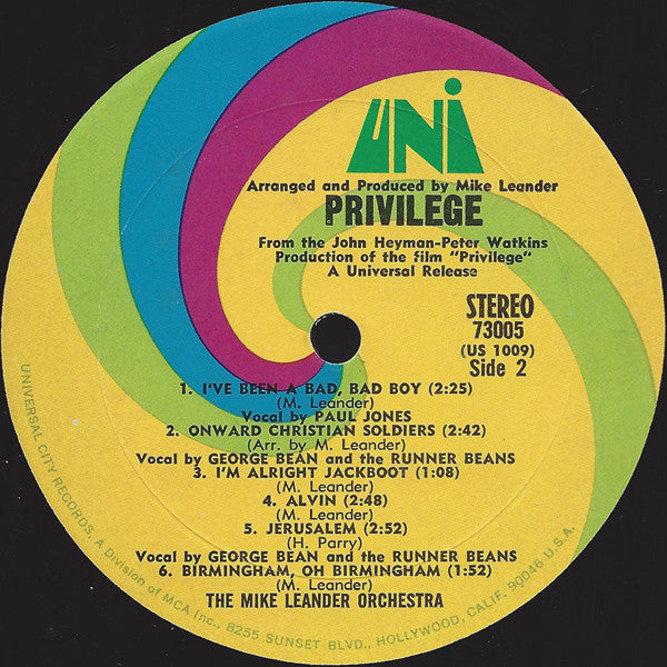 Privilege (Original Soundtrack Album) (VG) (Vinyl LP)