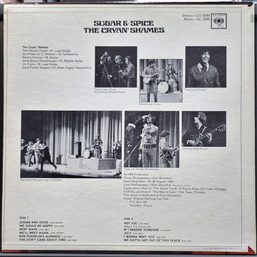 Cryan' Shames - Sugar & Spice (VG+) (Vinyl LP)