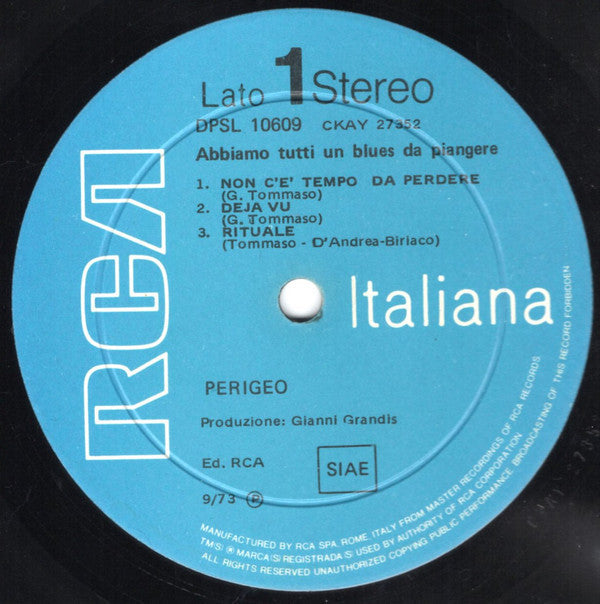 Perigeo - Abbiamo Tutti Un Blues Da Piangere (Vinyl, VG+) (Vinyl LP)