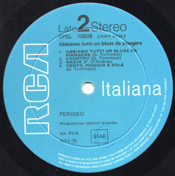 Perigeo - Abbiamo Tutti Un Blues Da Piangere (Vinyl, VG+) (Vinyl LP)