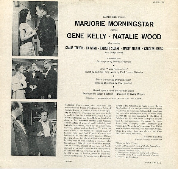 Marjorie Morningstar Soundtrack - Steiner, Max (VG) (Vinyl LP)