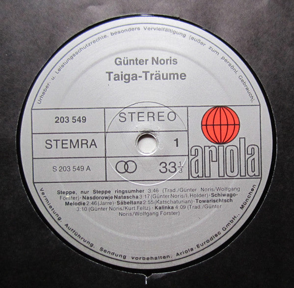 Gunter Noris - Taiga-Traume (VG+) (Vinyl LP)