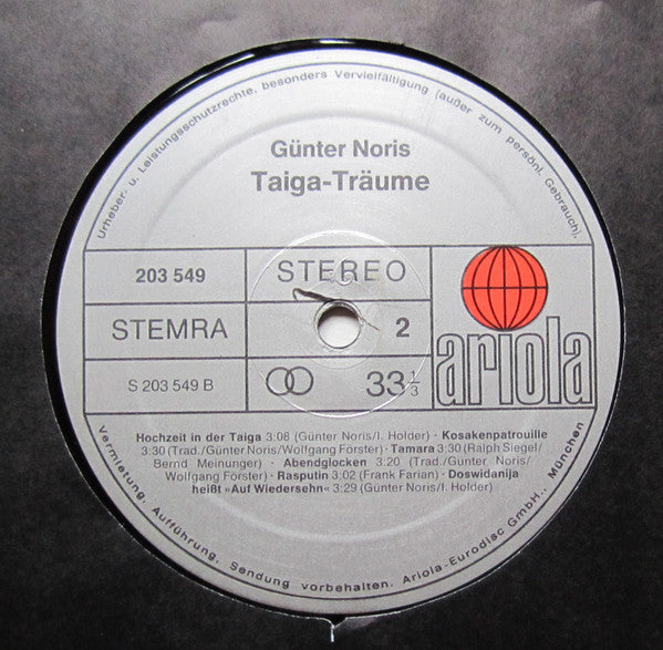 Gunter Noris - Taiga-Traume (VG+) (Vinyl LP)