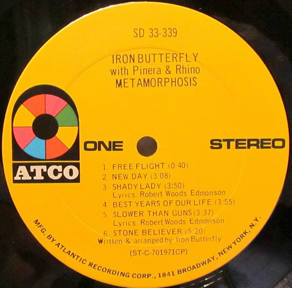 Iron Butterfly With Pinera & Rhino - Metamorphosis (Vinyl, VG) (Vinyl LP)