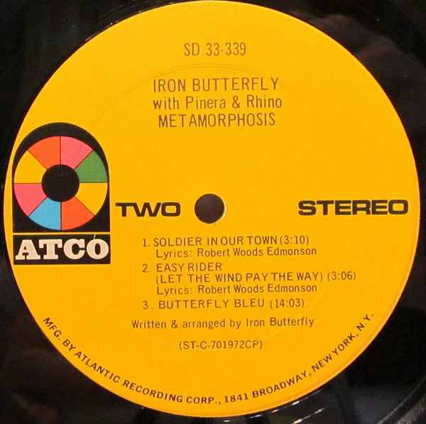 Iron Butterfly With Pinera & Rhino - Metamorphosis (Vinyl, VG) (Vinyl LP)