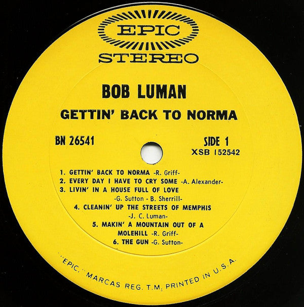 Luman, Bob - Gettin' Back To Norma (VG+) (Vinyl LP)