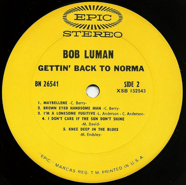 Luman, Bob - Gettin' Back To Norma (VG+) (Vinyl LP)