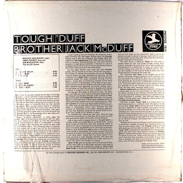 McDuff, Brother Jack - Tough 'Duff (Vinyl, VG+) (Vinyl LP)