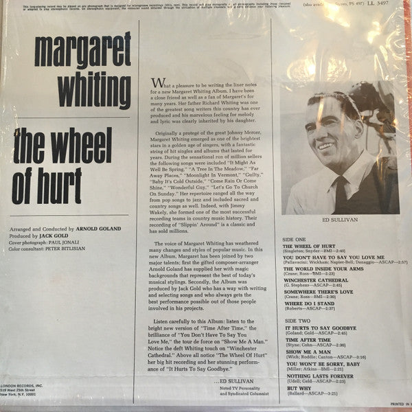 Whiting, Margaret - The Wheel Of Hurt (VG+) (Vinyl LP)
