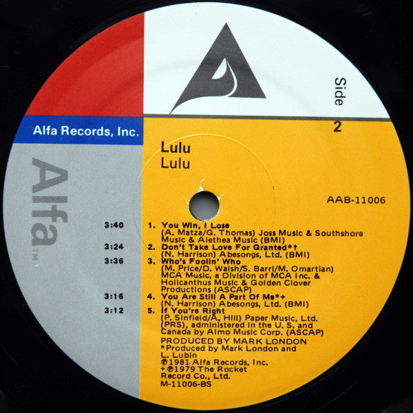Lulu - Lulu (NM or M-) (Vinyl LP)
