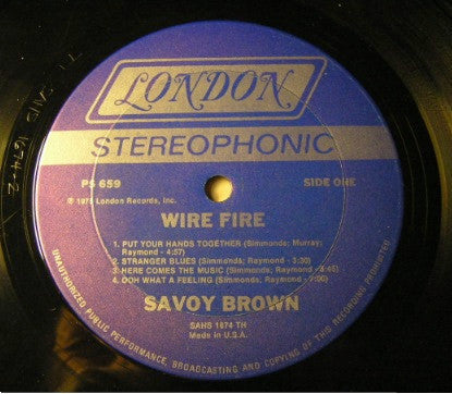 Savoy Brown Featuring Kim Simmonds - Wire Fire (VG) (Vinyl LP)