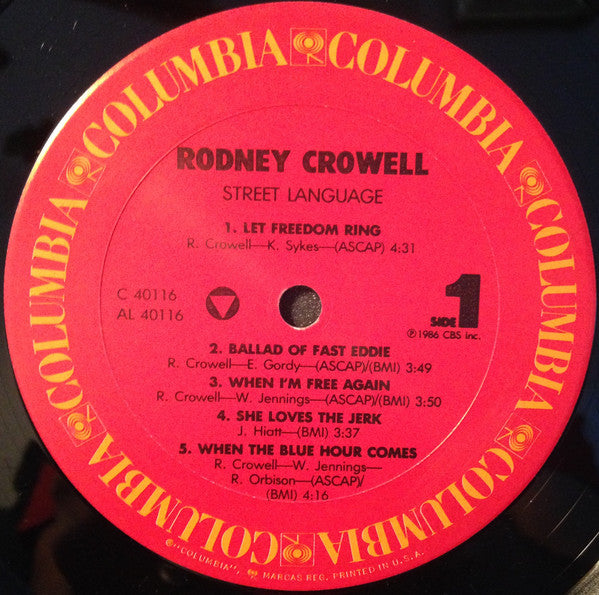 Crowell, Rodney - Street Language (VG) (Vinyl LP)