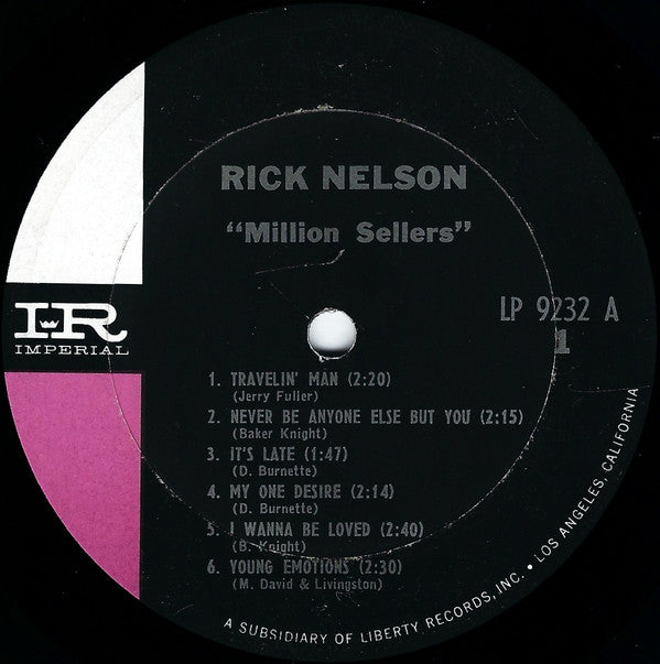 Nelson, Rick - Million Sellers (VG+) (Vinyl LP)