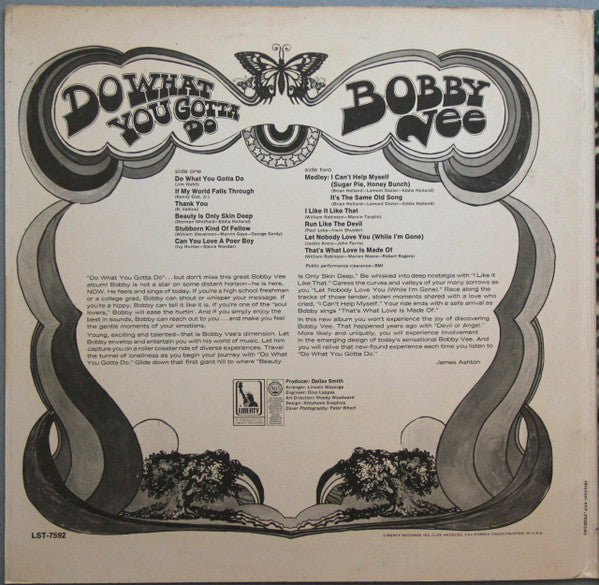 Vee, Bobby - Do What You Gotta Do (VG+) (Vinyl LP)