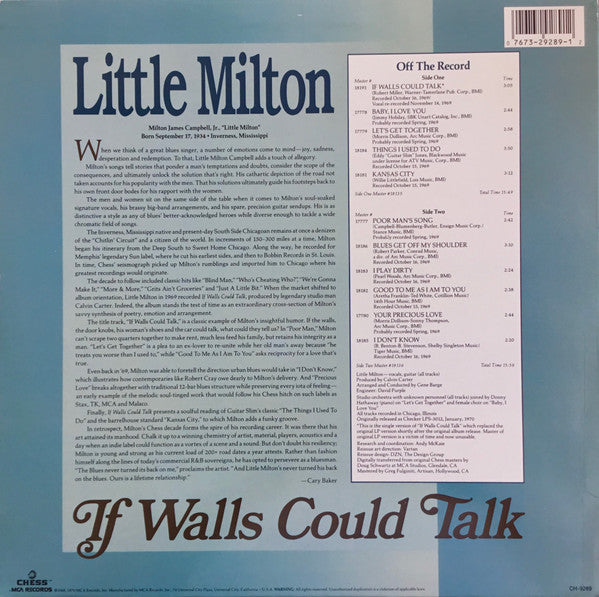 Little Milton - If Walls Could Talk (Vinyl, VG+) (Vinyl LP)