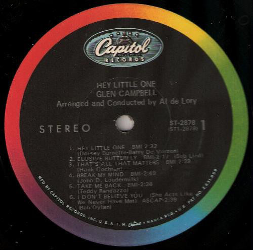Campbell, Glen - Hey, Little One (VG+) (Vinyl LP)