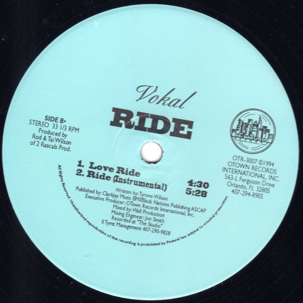 Vokal  - Ride (VG+) (Vinyl LP)