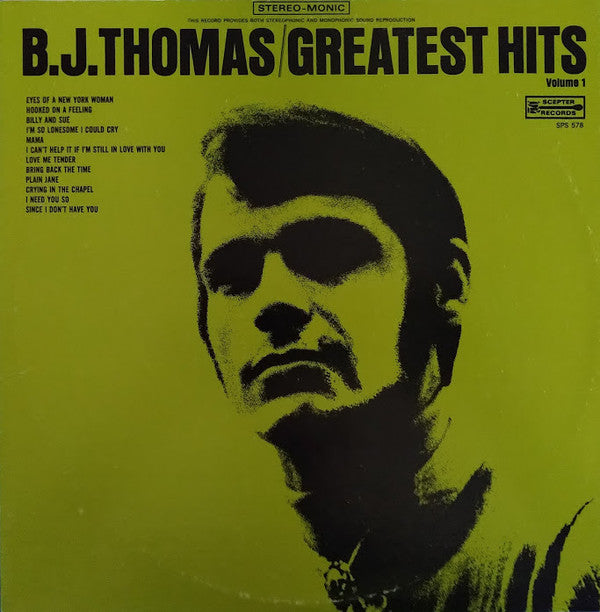 Thomas, B.J. - Greatest Hits Volume 1 (VG+) (Vinyl LP)