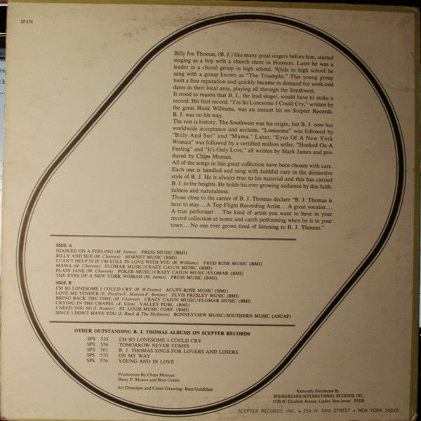 Thomas, B.J. - Greatest Hits Volume 1 (VG+) (Vinyl LP)