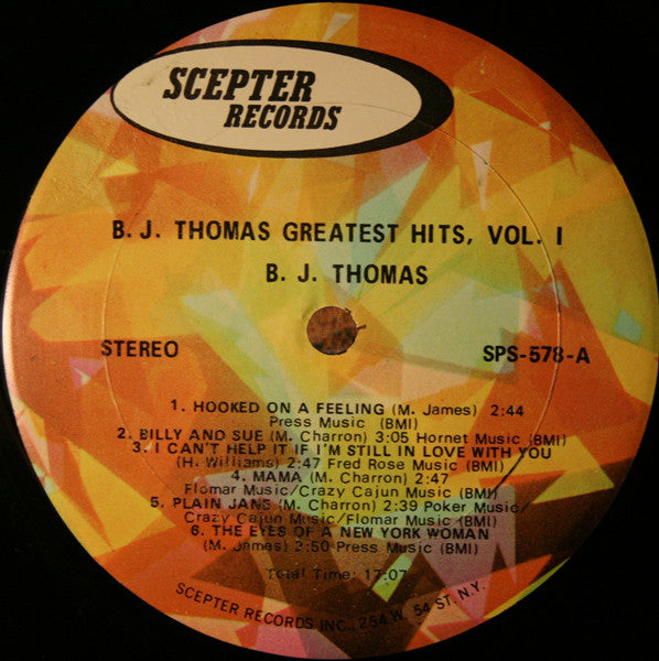 Thomas, B.J. - Greatest Hits Volume 1 (VG+) (Vinyl LP)