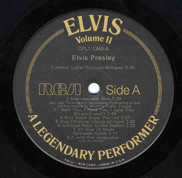 Elvis - A Legendary Performer - Volume 2 (Vinyl, VG+) (Vinyl LP)