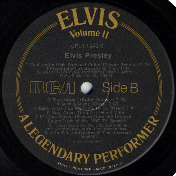 Elvis - A Legendary Performer - Volume 2 (Vinyl, VG+) (Vinyl LP)