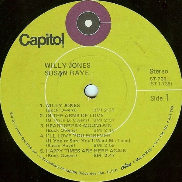 Raye, Susan - Willy Jones (VG) (Vinyl LP)