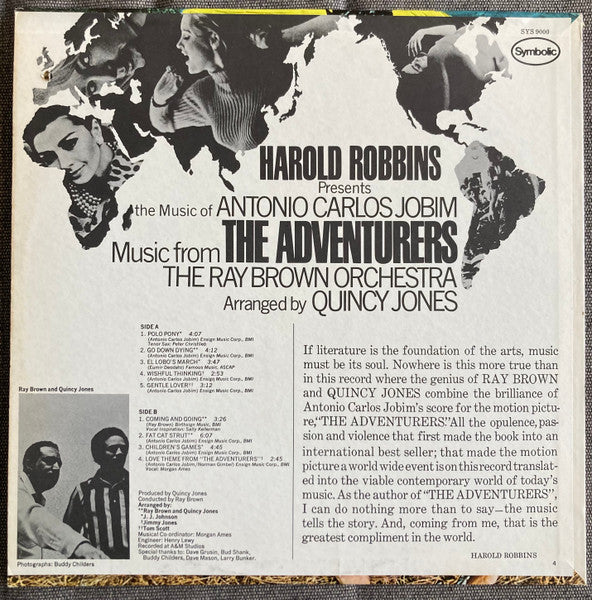 The Adventurers, Music from - Jobim, Antonio Carlos The Ray Brown Orchestra Arranged By Quincy Jones, Harold Robbins  (Vinyl, VG+) (Vinyl LP)