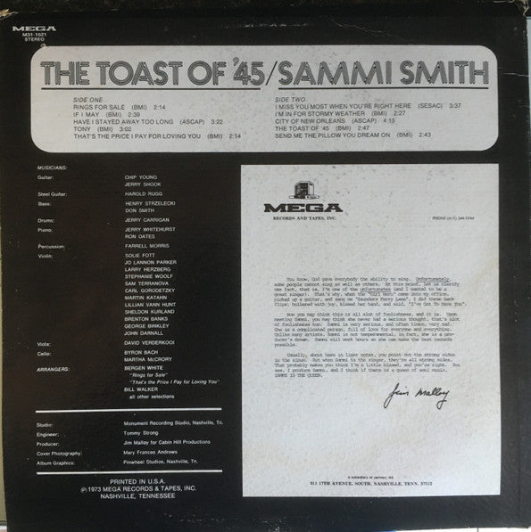 Smith, Sammi - The Toast Of '45 (VG+) (Vinyl LP)
