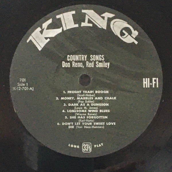 Reno And Smiley - Country Songs (Their Vocal And Instrumental Favorites) (VG) (Vinyl LP)