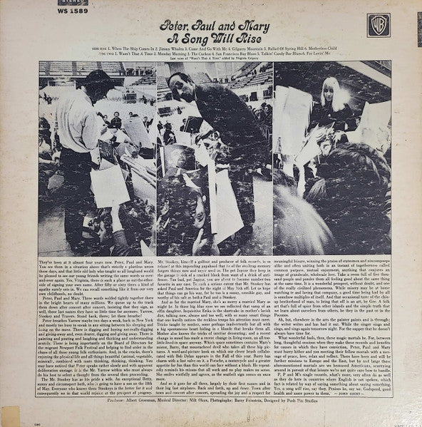 Peter, Paul And Mary - A Song Will Rise (VG+) (Vinyl LP)