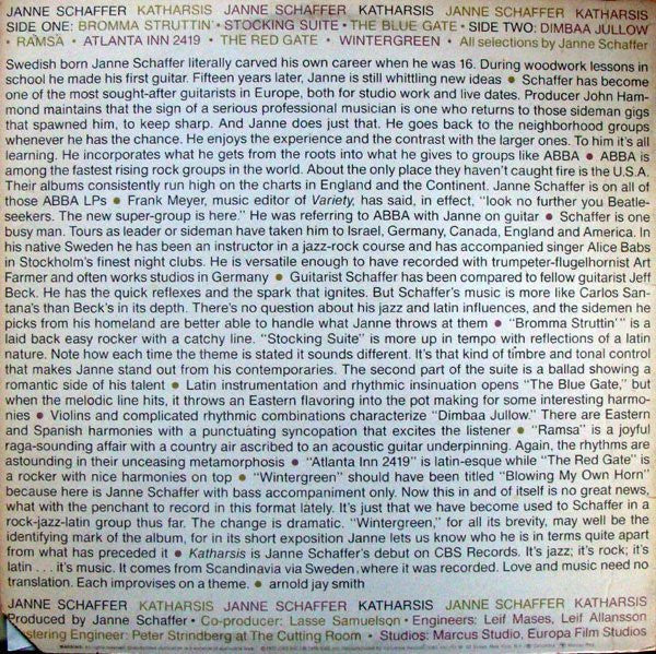 Schaffer, Janne - Katharsis (VG+) (Vinyl LP)