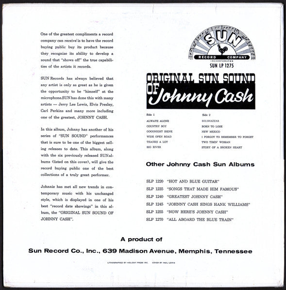 Cash, Johnny - Original Sun Sound Of Johnny Cash (Vinyl, VG) (Vinyl LP)