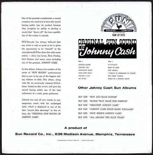 Cash, Johnny - Original Sun Sound Of Johnny Cash (Vinyl, VG) (Vinyl LP)