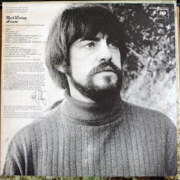 Lindsay, Mark - Arizona (VG+) (Vinyl LP)