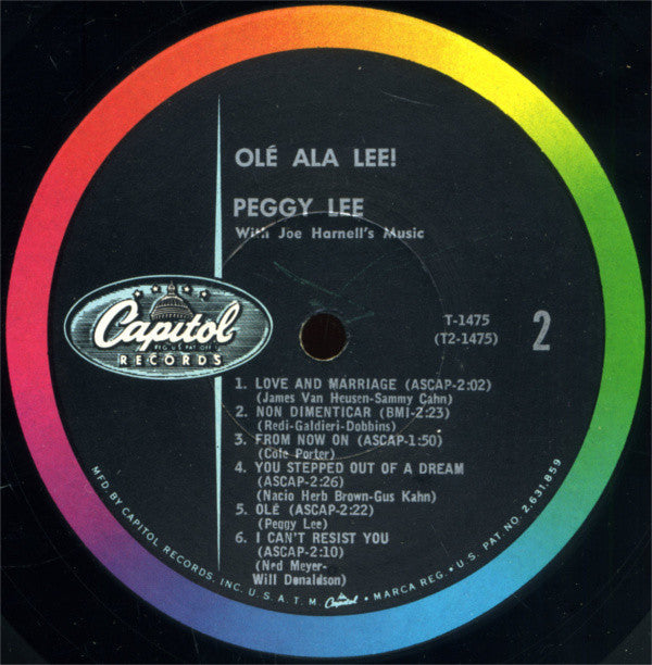 Lee, Peggy - Ole Ala Lee! (VG+) (Vinyl LP)