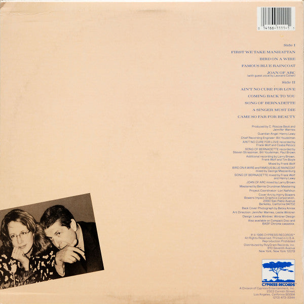 Warnes, Jennifer - Famous Blue Raincoat (The Songs Of Leonard Cohen) (VG+) (Vinyl LP)