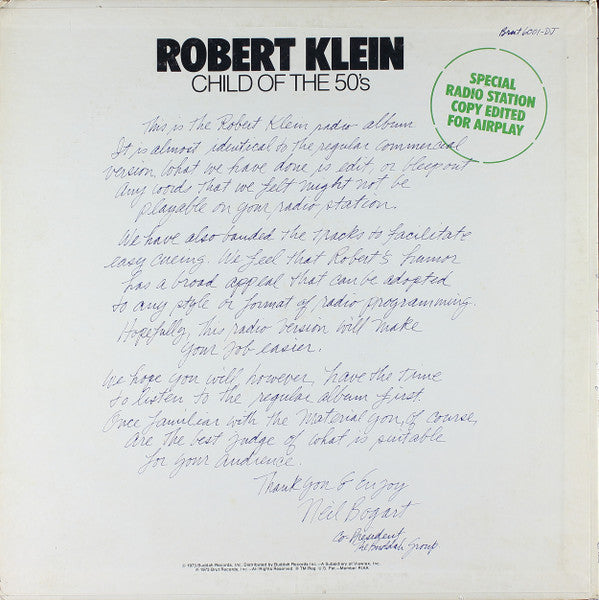 Klein, Robert - Child Of The Fifties (VG) (Vinyl LP)