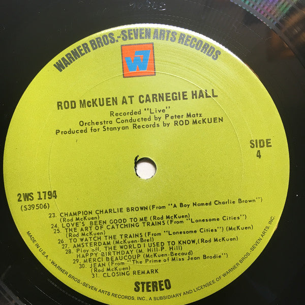 McKuen, Rod - At Carnegie Hall (VG) (Vinyl LP)