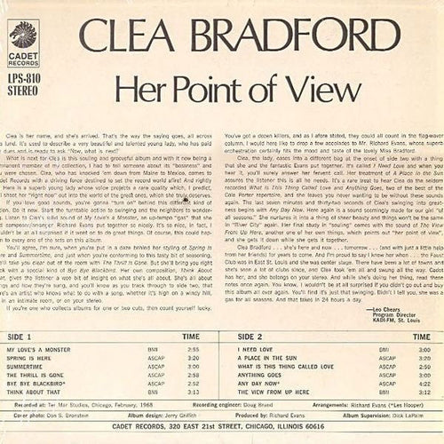 Bradford, Clea - Her Point Of View (VG) (Vinyl LP)