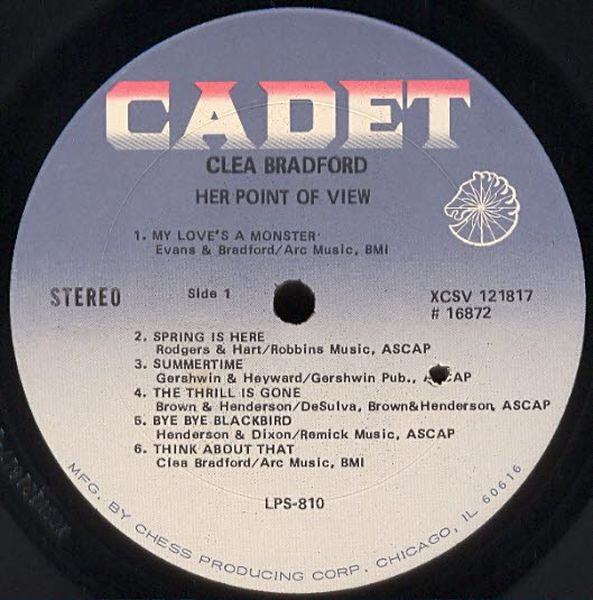 Bradford, Clea - Her Point Of View (VG) (Vinyl LP)
