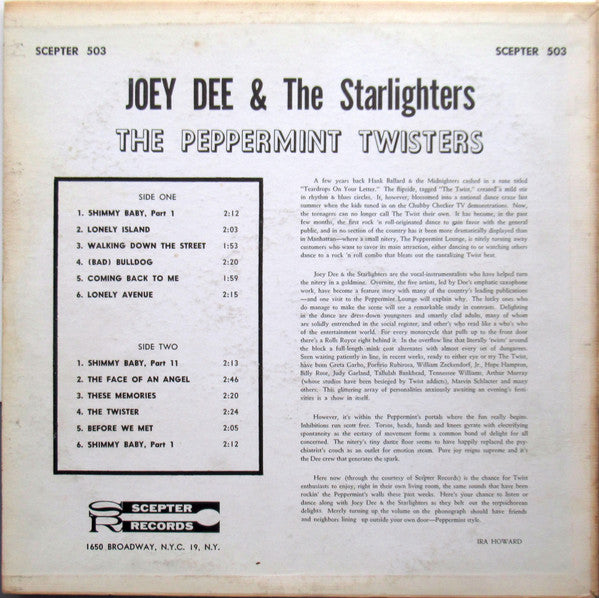 Dee, Joey & The Starlighters - The Peppermint Twisters (Vinyl, VG) (Vinyl LP)