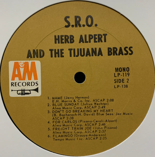 Alpert, Herb & The Tijuana Brass - S.R.O. (Vinyl, VG) (Vinyl LP)