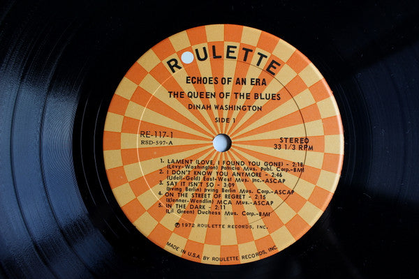 Washington, Dinah - Echoes Of An Era - The Queen Of The Blues/ Dinah Washington (Vinyl, VG+) (Vinyl LP)