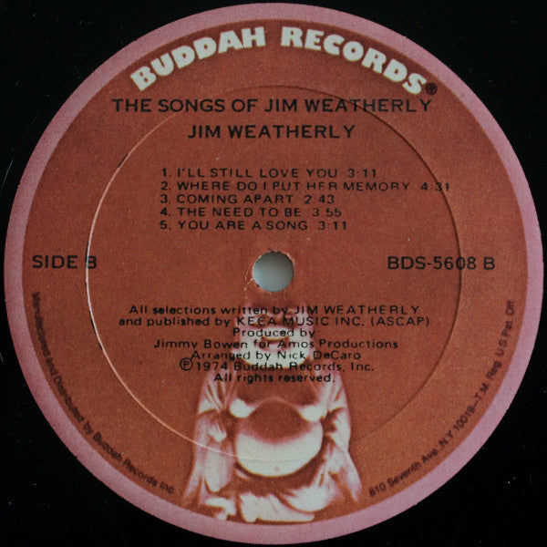 Weatherly, Jim - The Songs Of Jim Weatherly (NM or M-) (Vinyl LP)