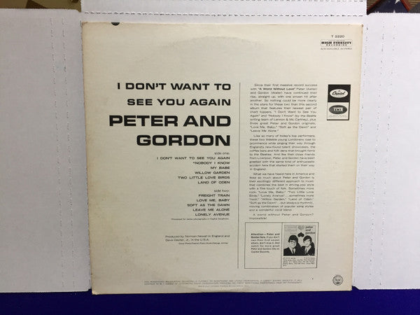 Peter & Gordon - I Don't Want To See You Again (VG+) (Vinyl LP)