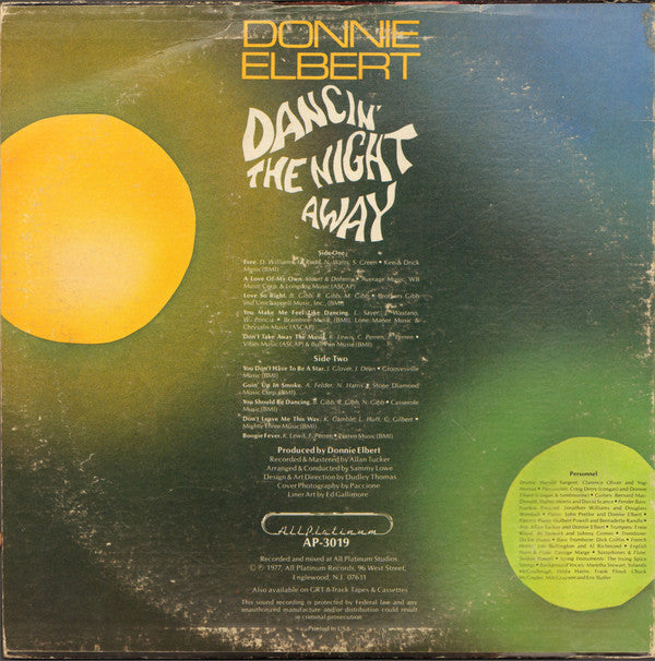 Elbert, Donnie - Dancin' The Night Away (VG+) (Vinyl LP)