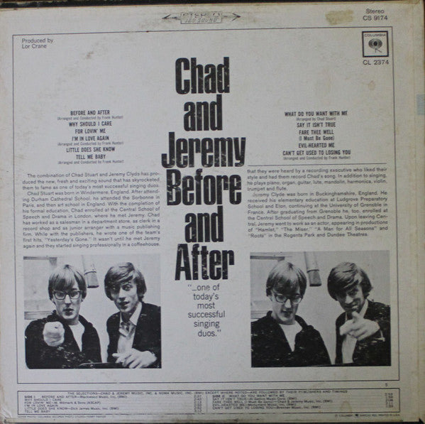 Chad & Jeremy - Before And After (VG+) (Vinyl LP)