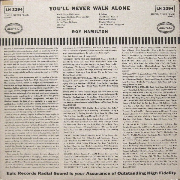 Hamilton, Roy  - You'll Never Walk Alone (VG) (Vinyl LP)
